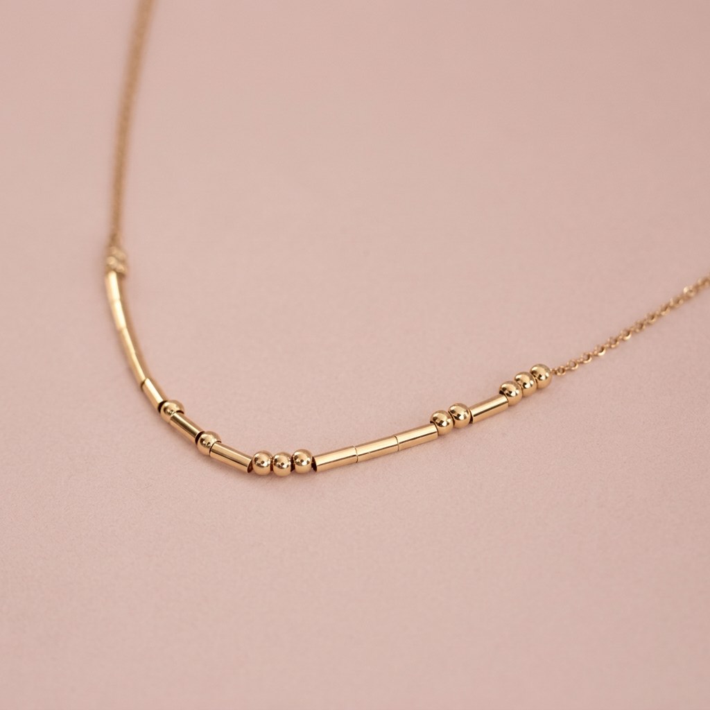 Gold Morse necklace